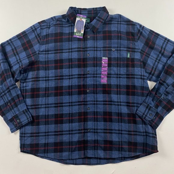 NEW Lot of 2 Woolrich Flannel Shirt Men's 3XL Granite Plaid Deep Navy Plaid - Picture 2 of 15